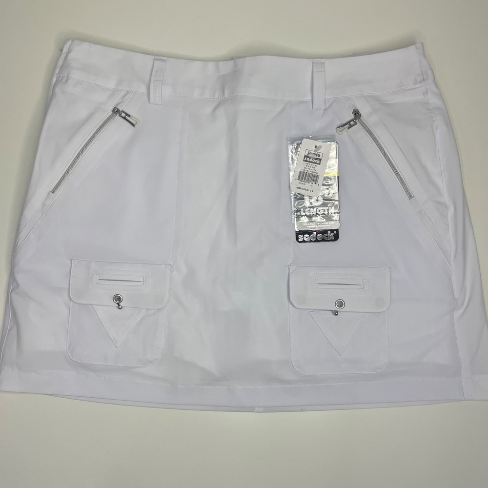 Jamie Sadock Airwear Golf Skort White Sugar 41318 Womens 10 NWT New
